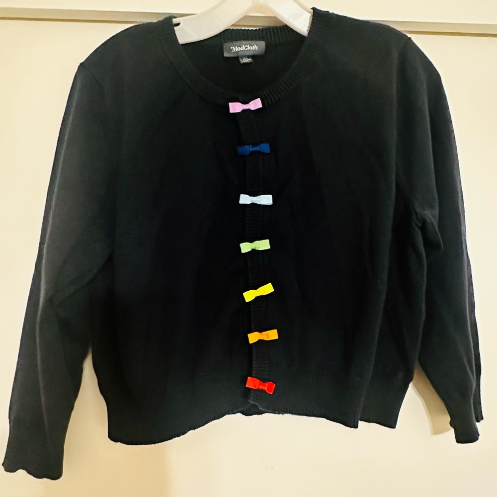 ModCloth colorful bow women’s cardigan